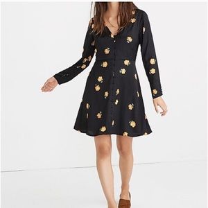Madewell Lilyblossom Button Front Dress in Floating Florets Yellow Floral 00